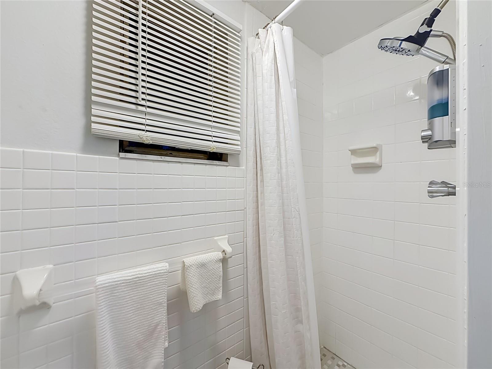 Half bath with shower & toilet