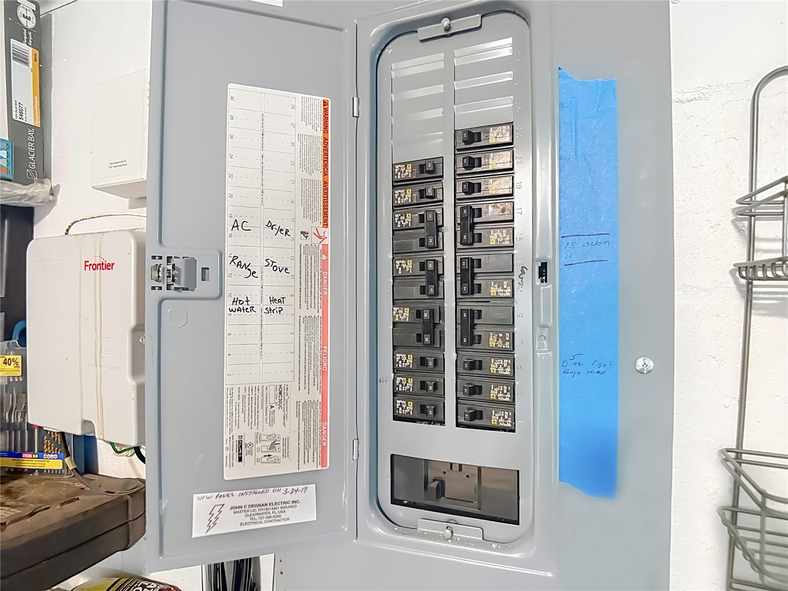 electric panel in garage