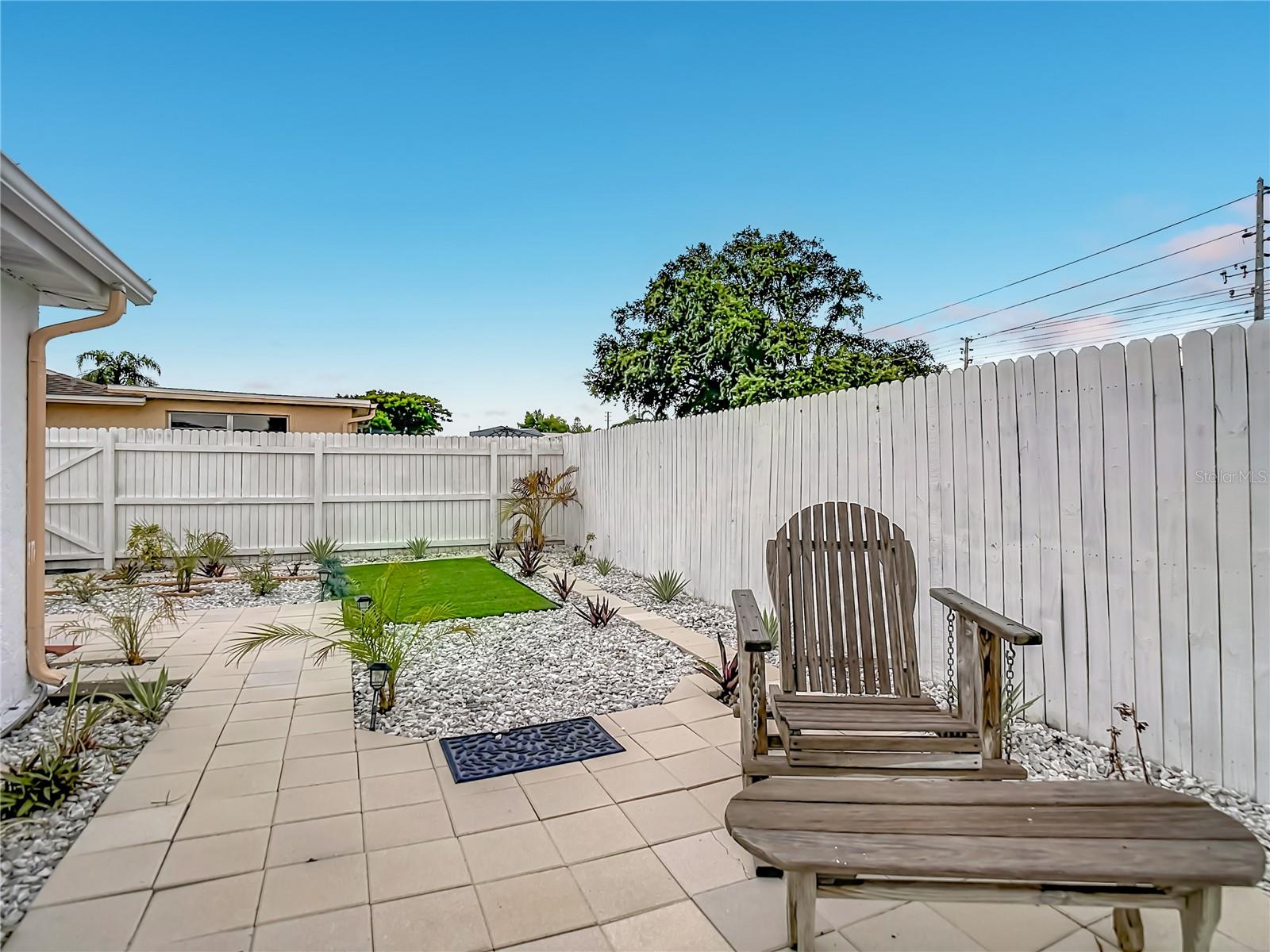 fenced in backyard