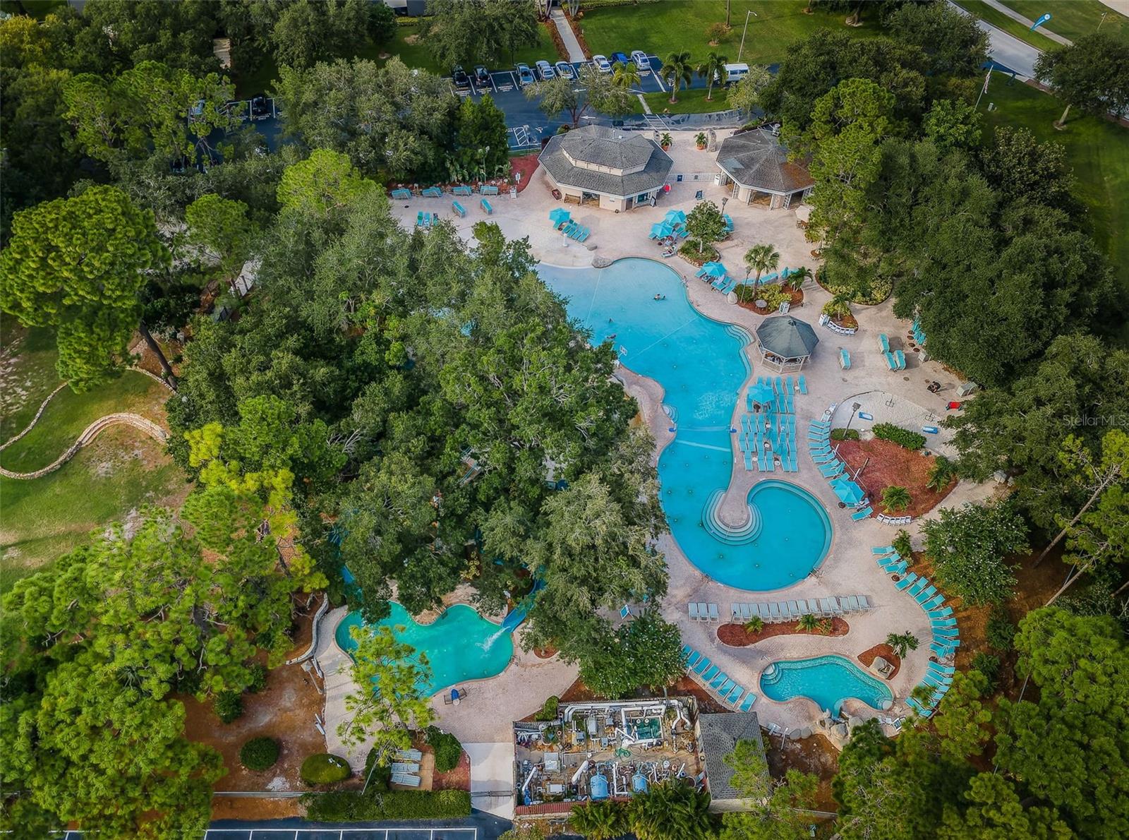 Ariel view of Lochness Pool and slide