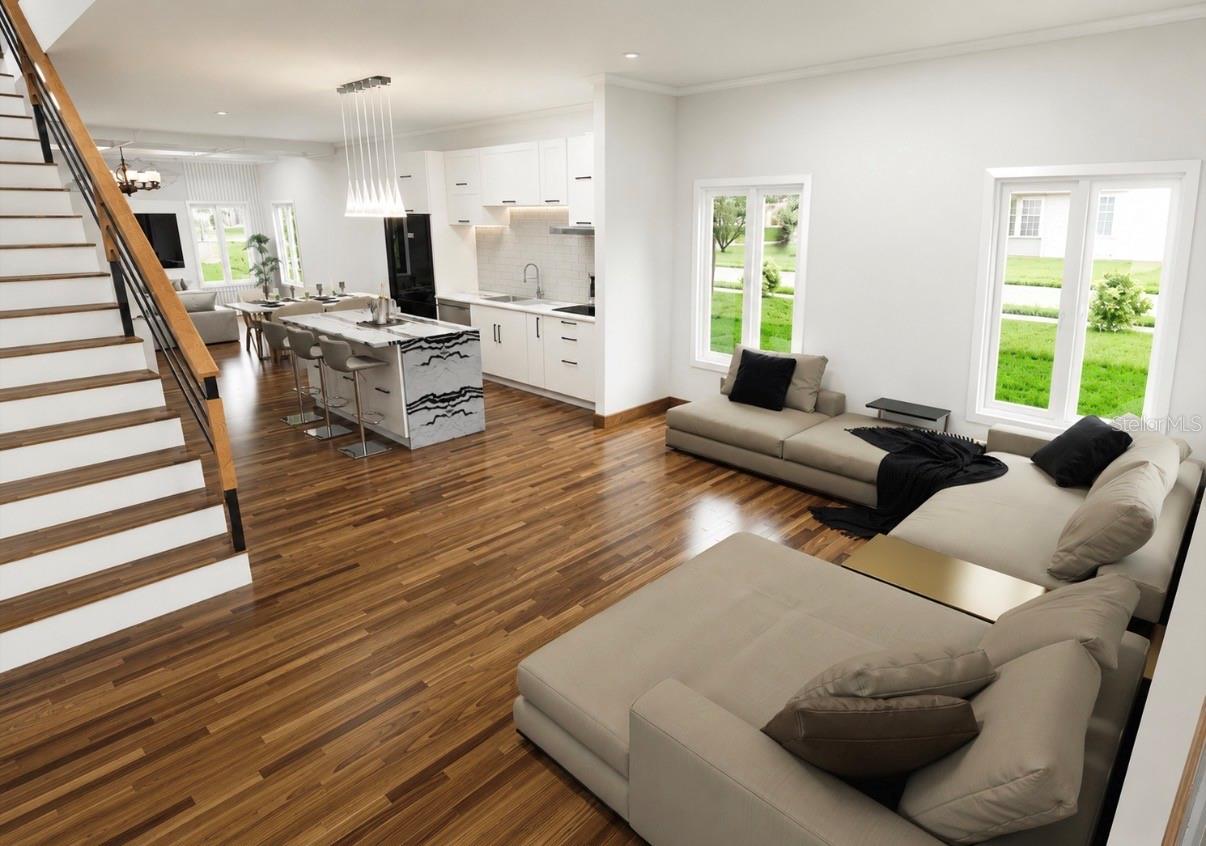 Living Room/ Kitchen view