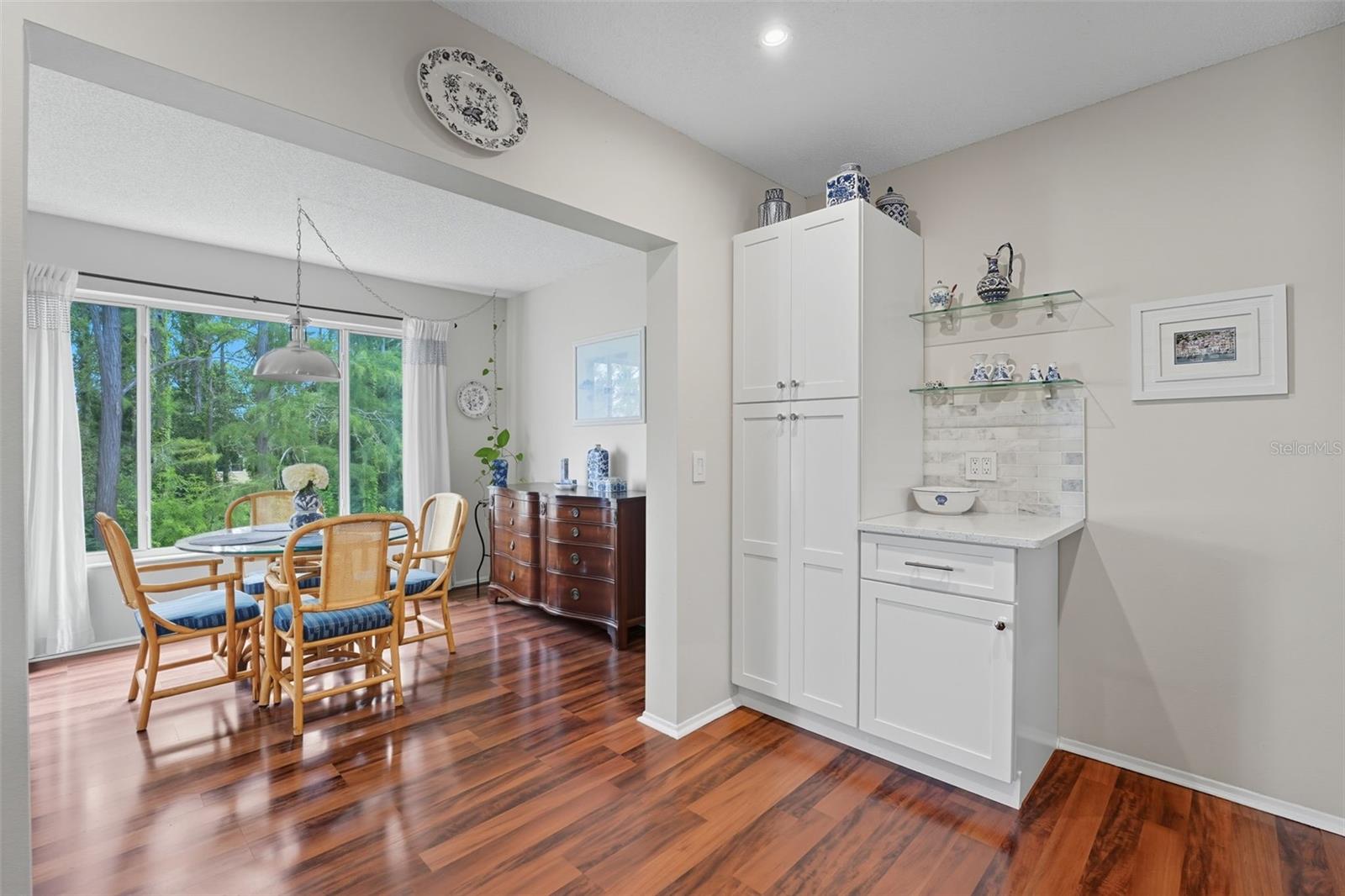 Microwave hidden in pantry
