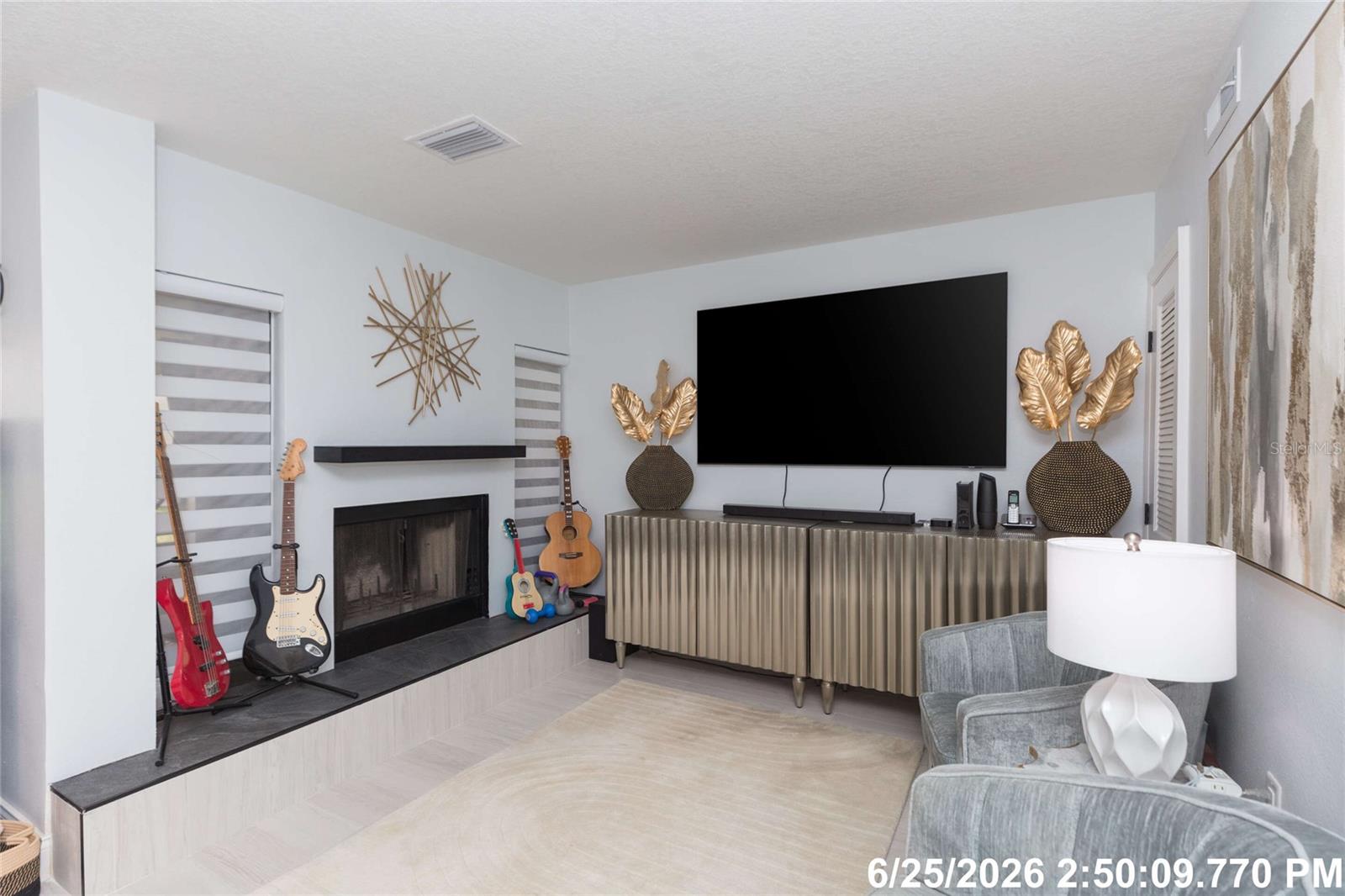 Den Area with Fireplace