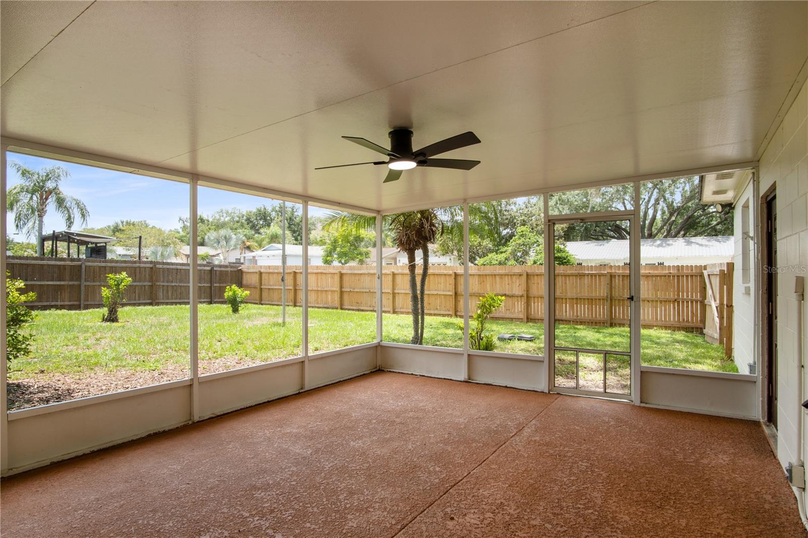 Rear Covered and screened Patio