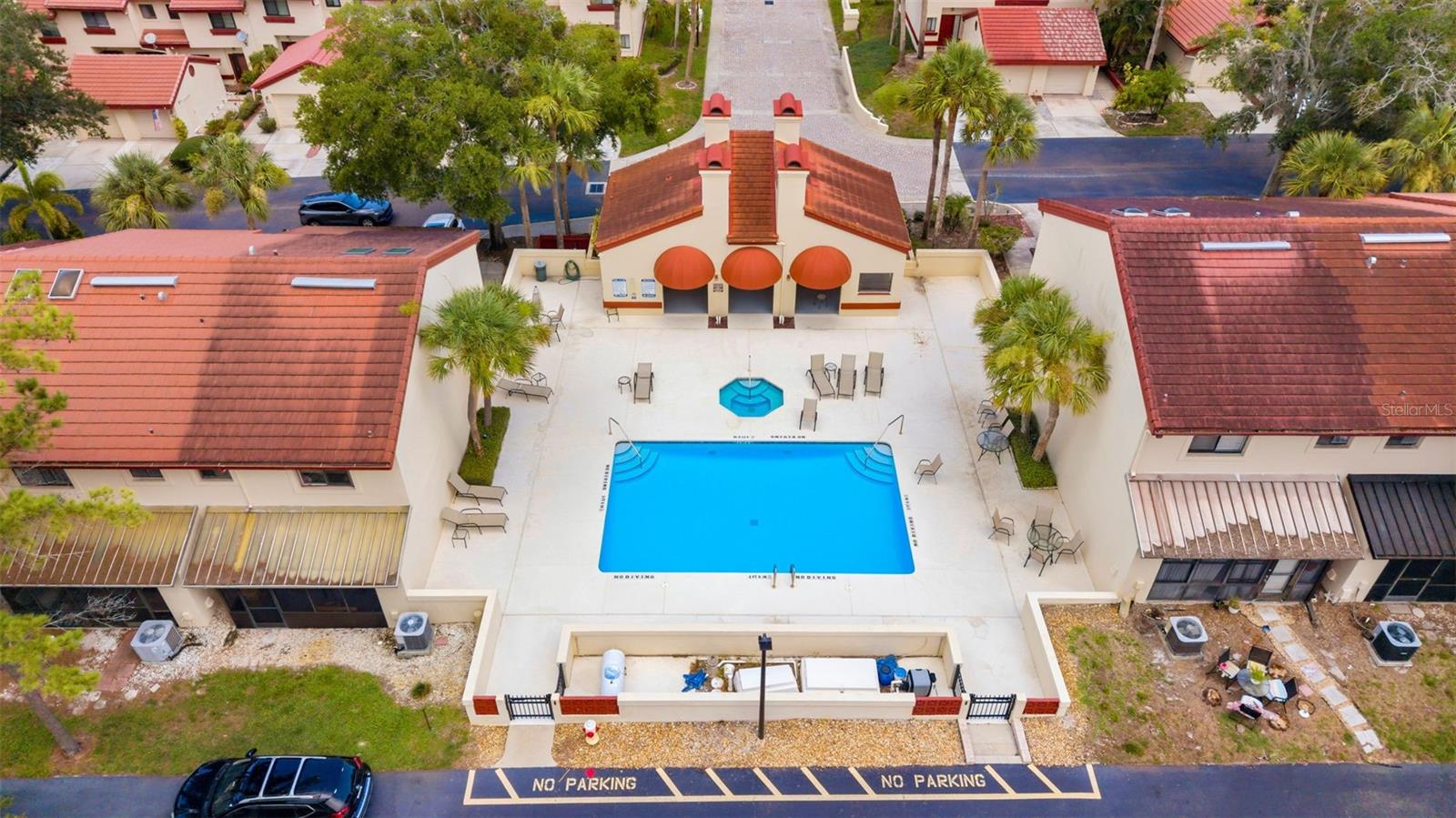 Aerial view of pool
