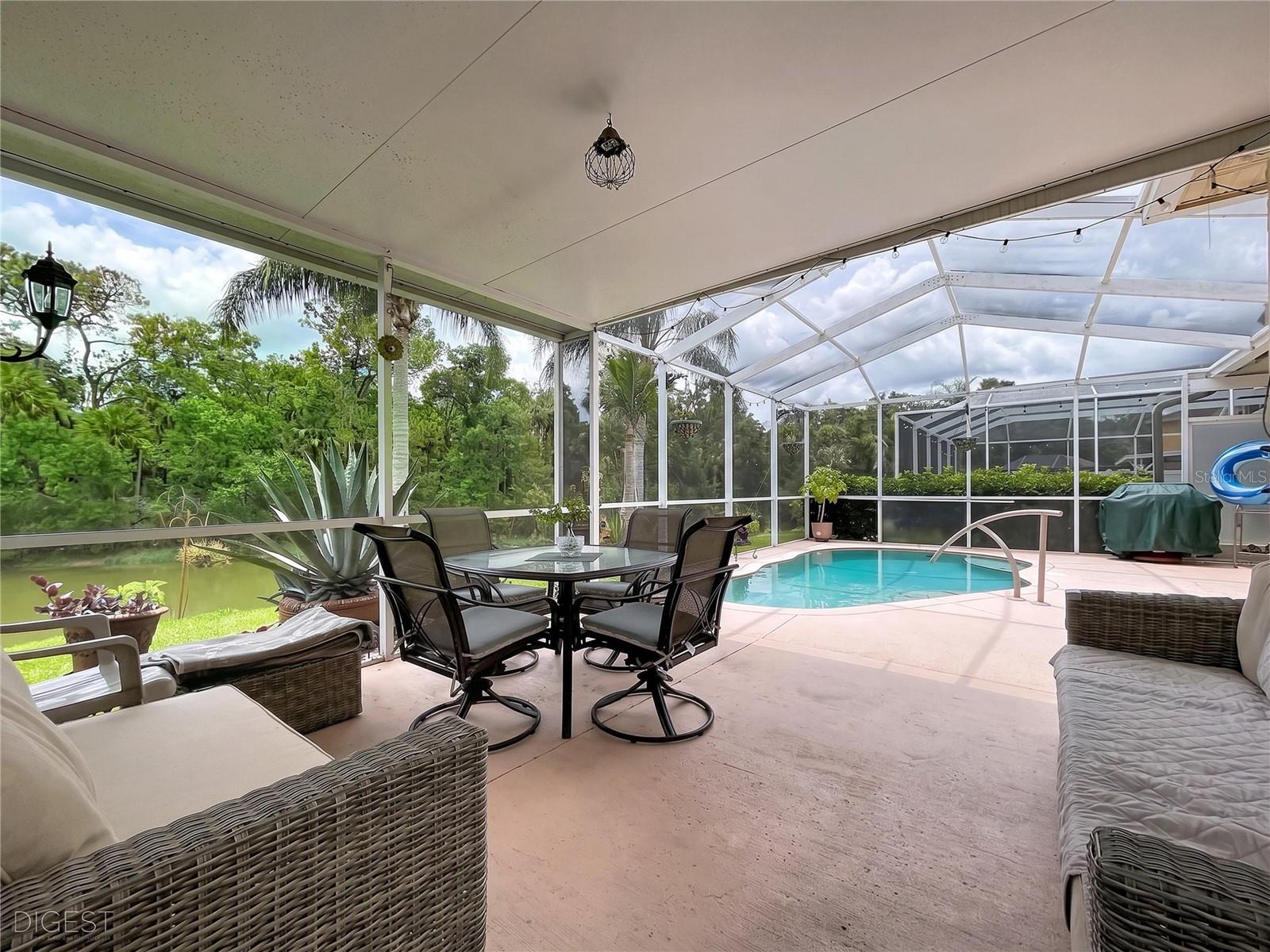 Covered Screened Porch & Pool