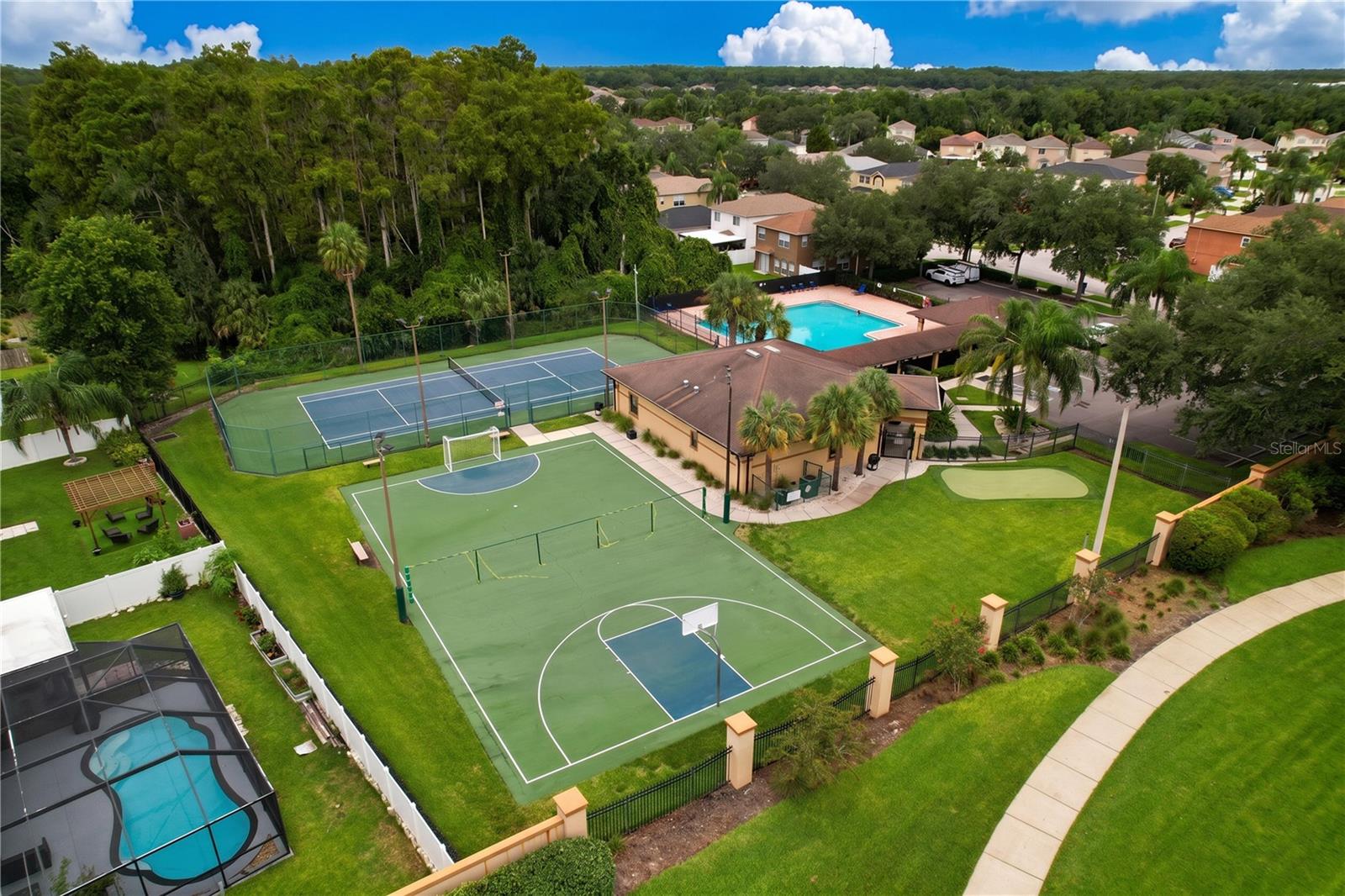 Community Clubhouse Basketball & Tennis Courts