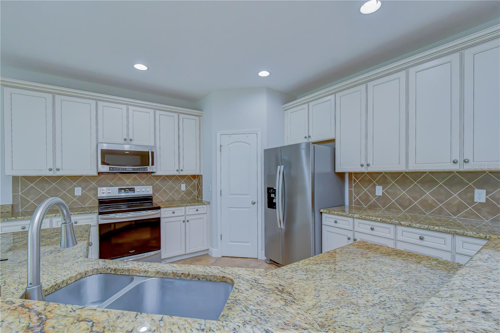 Modern stainless steel appliance package.