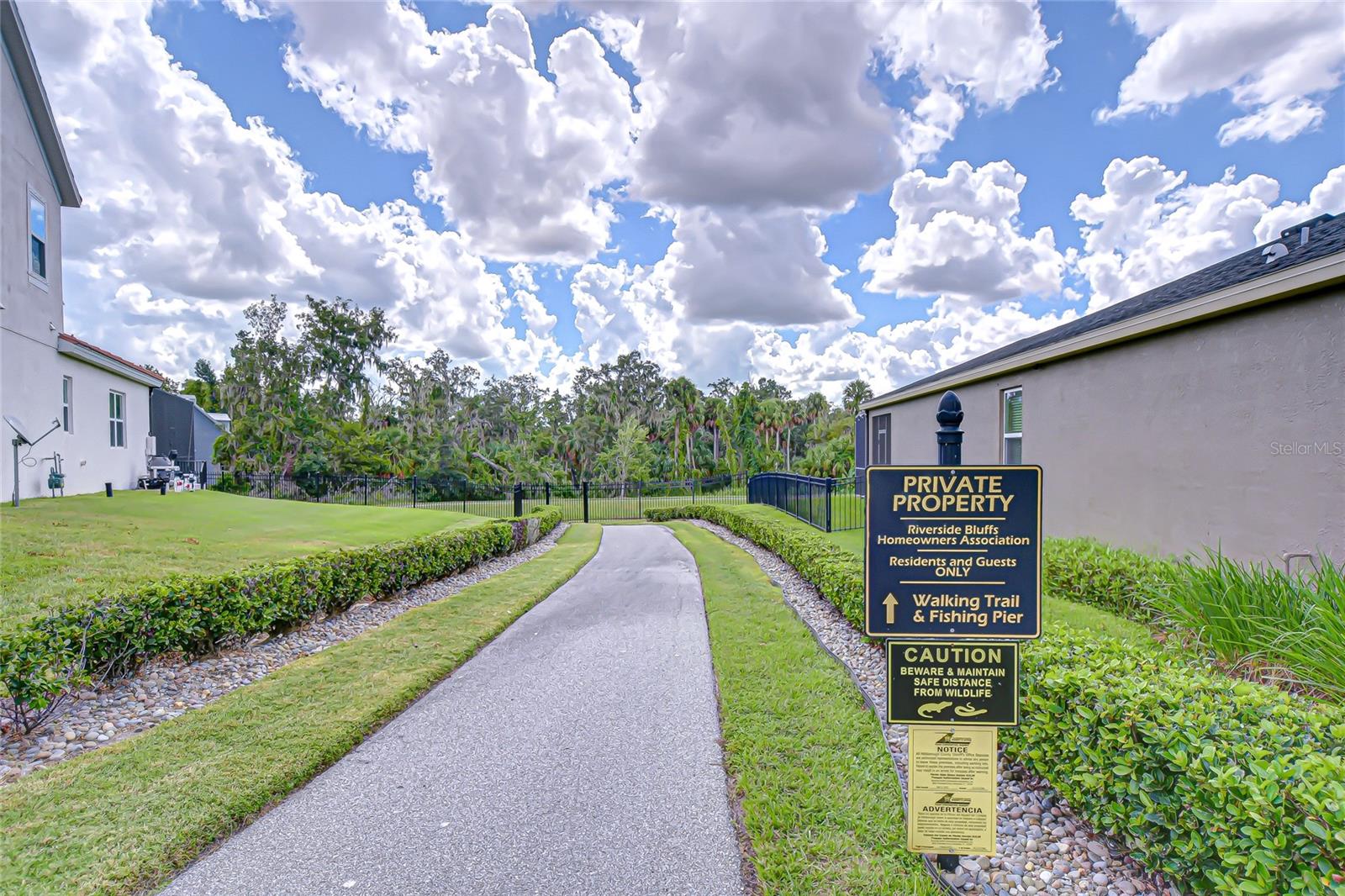 Scenic community trail leading to the river.