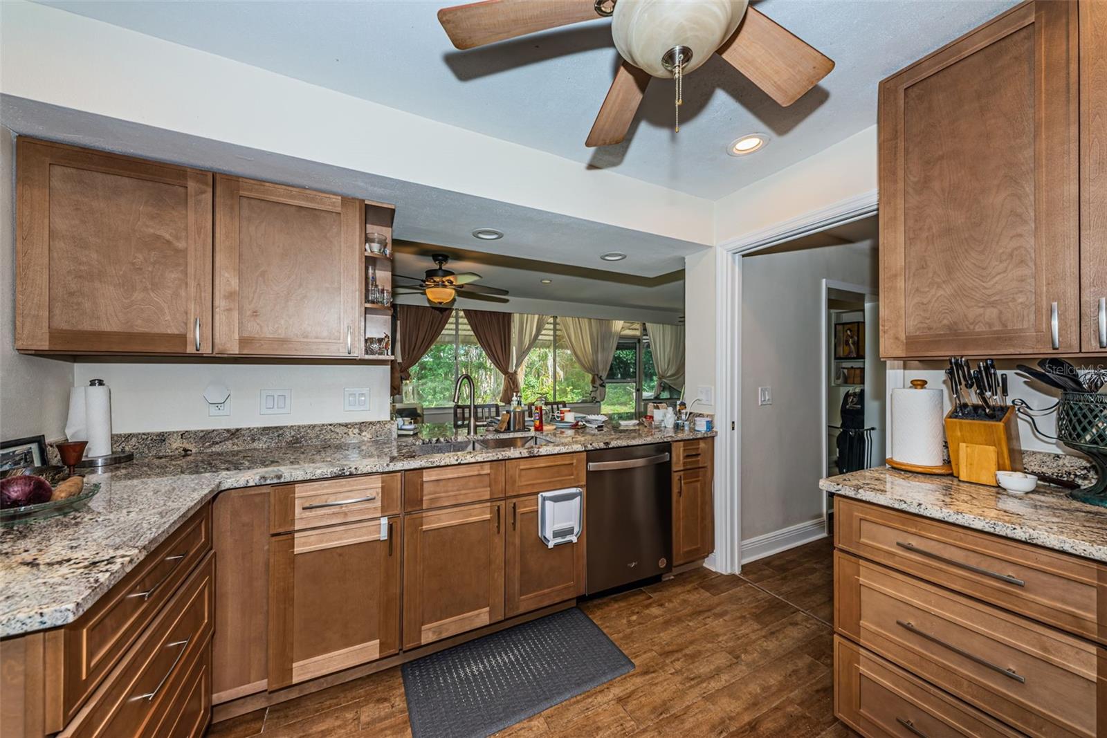 Updated kitchen with soft brown cabinets