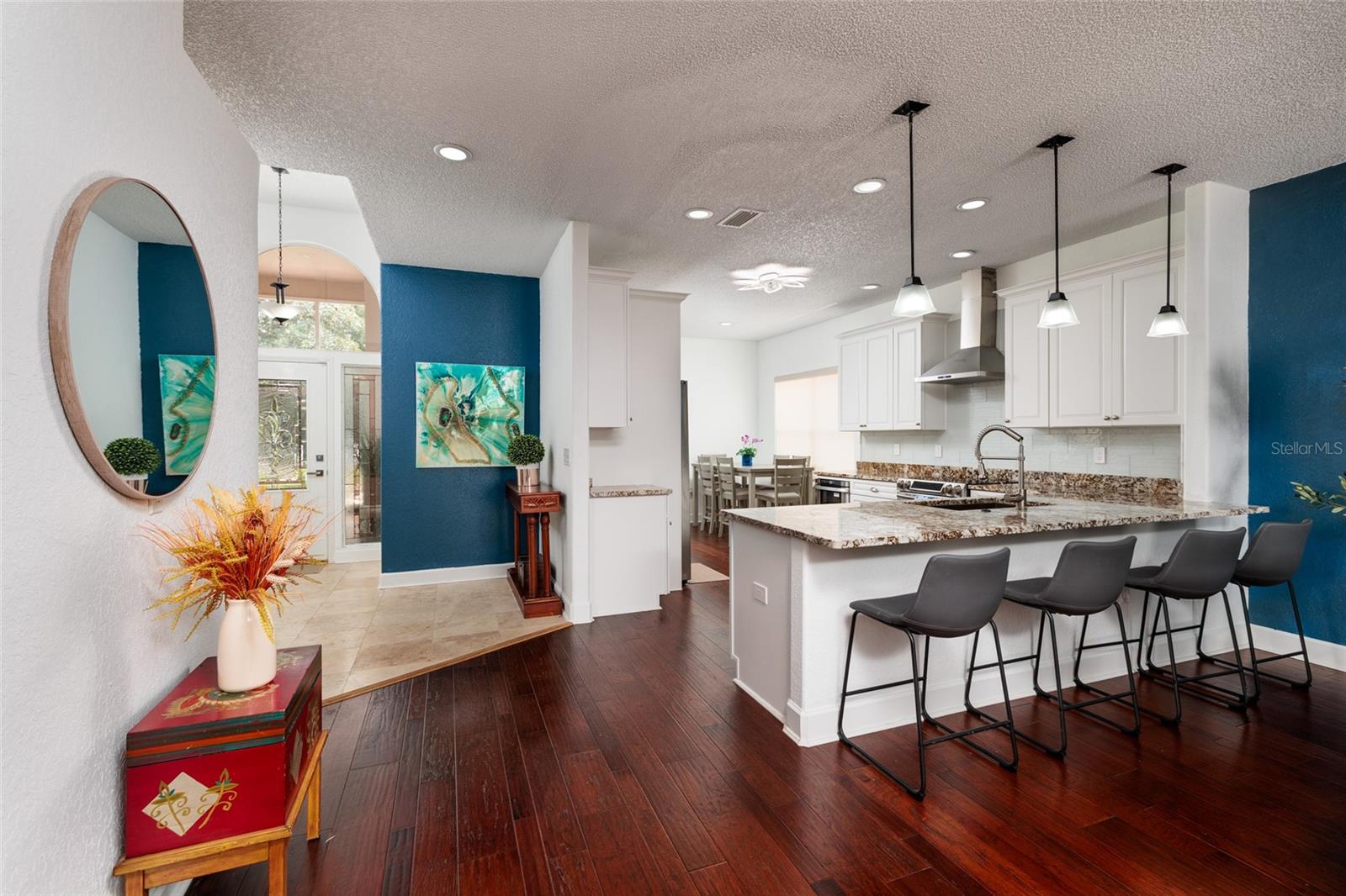 Kitchen with plenty of room for sitting at the counter.  There is an eat in kitchen area to the rear of the kitchen.