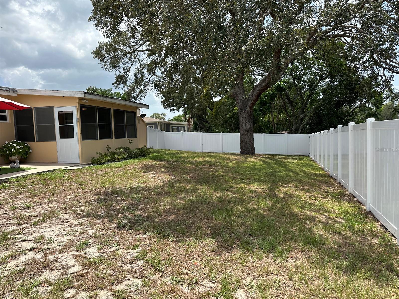 All white PVC fencing