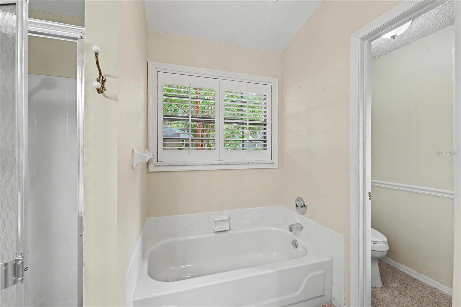 shower, tub, and private bathroom