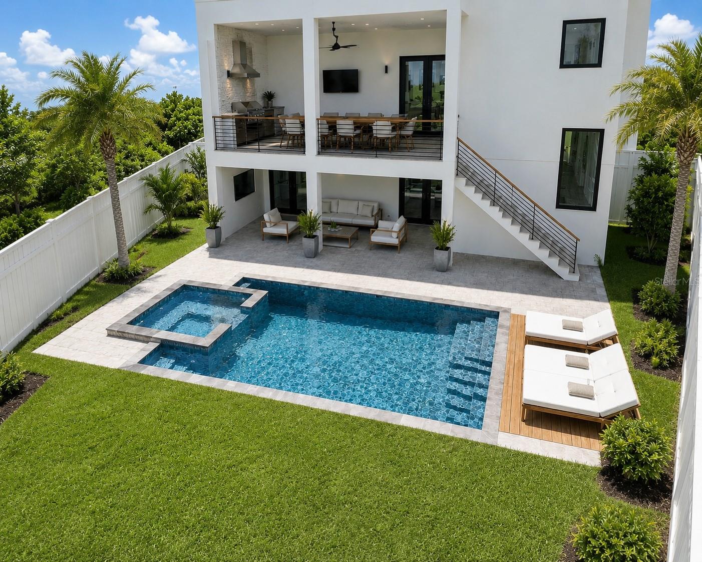 Resort style pool / spa / Artisan outdoor kitchen