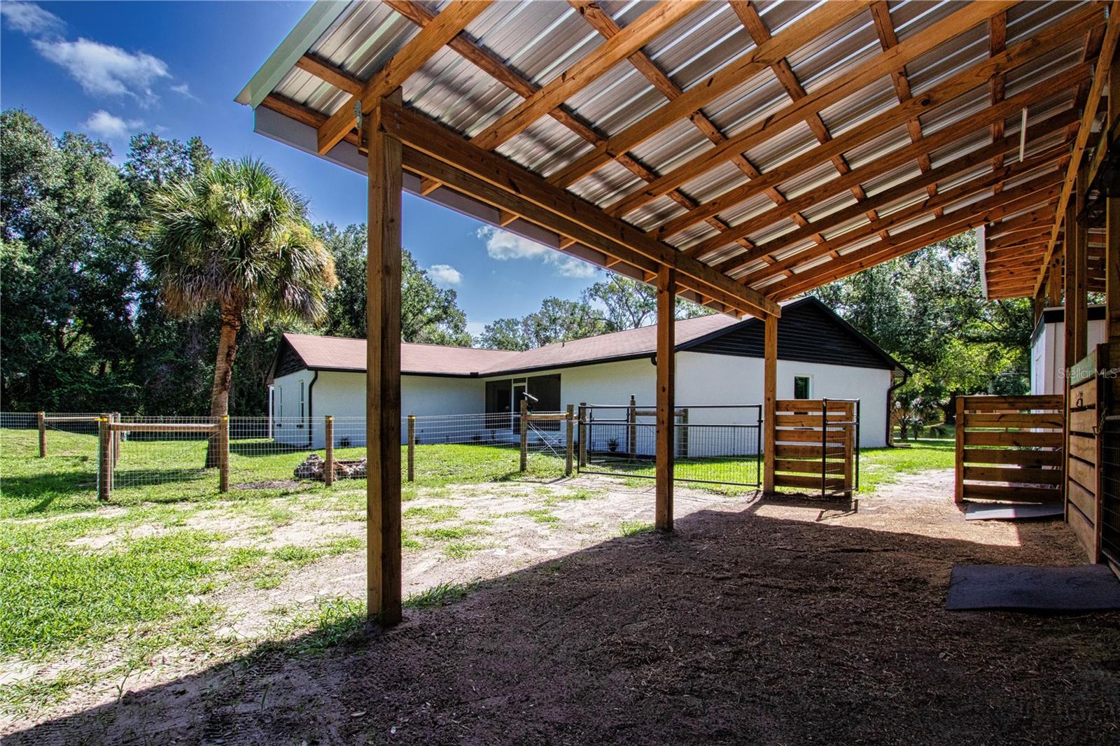 Barn is a close walk from the house.