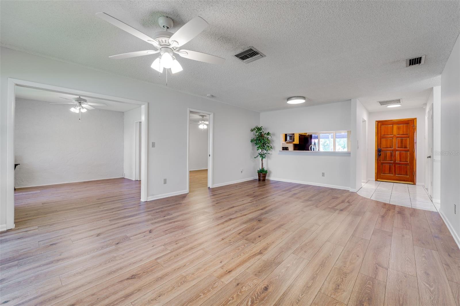 Open dining and living roooms