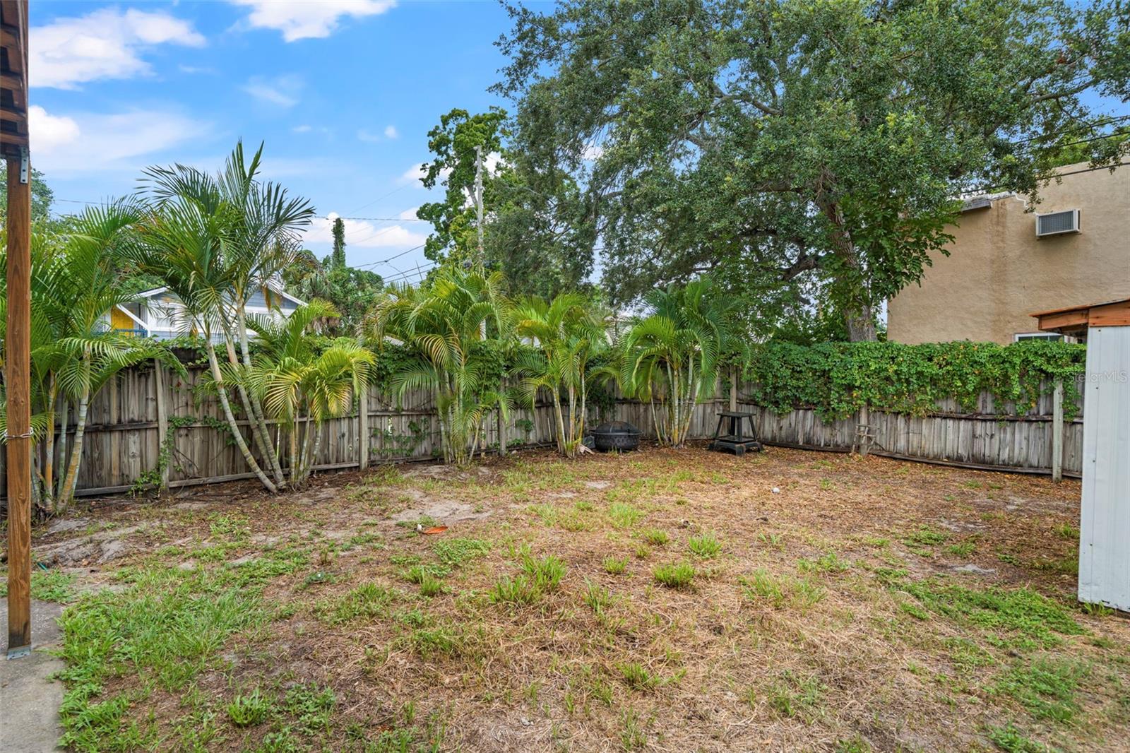 Fenced backyard