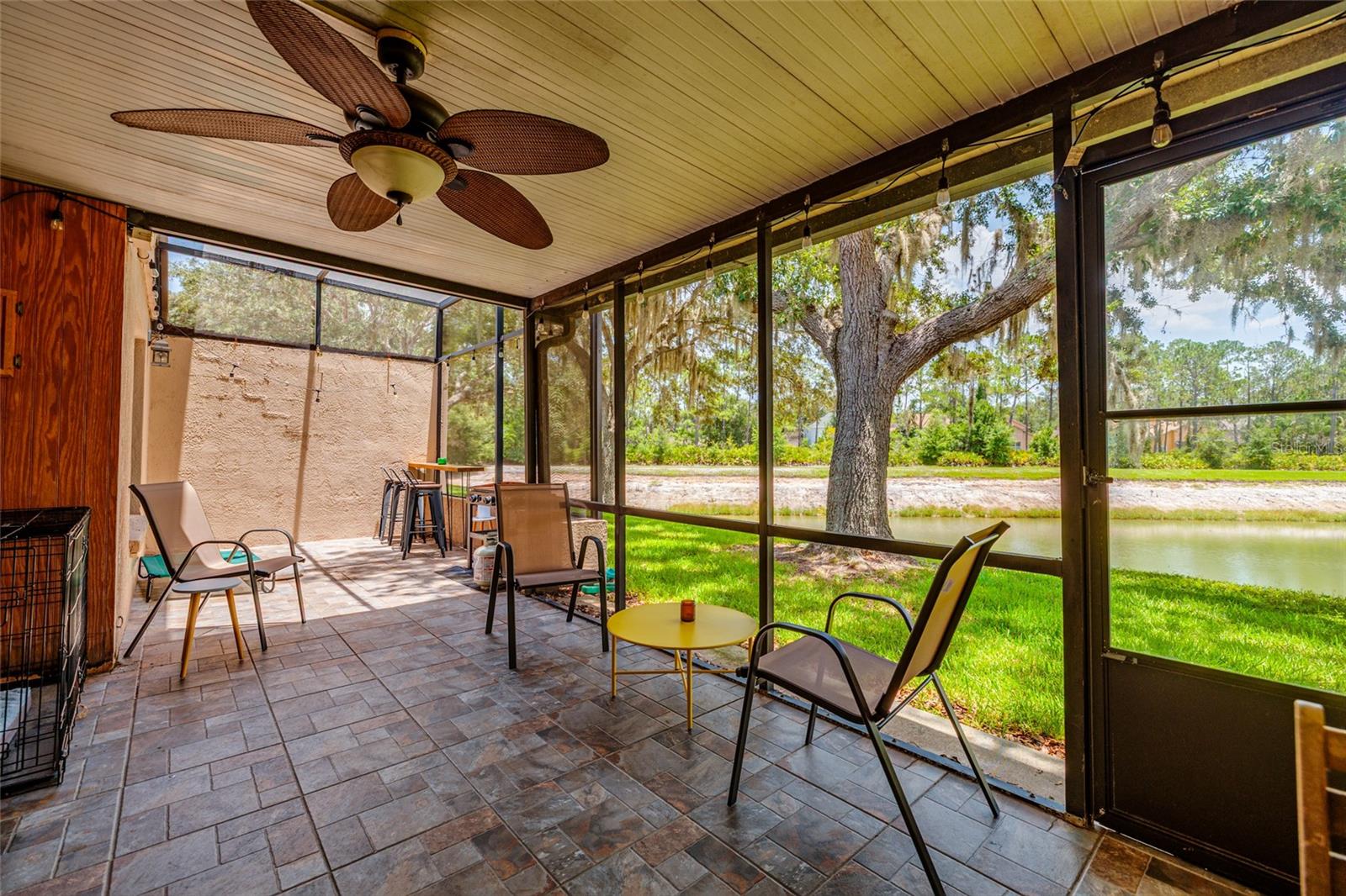 screened in porch with Lakeview