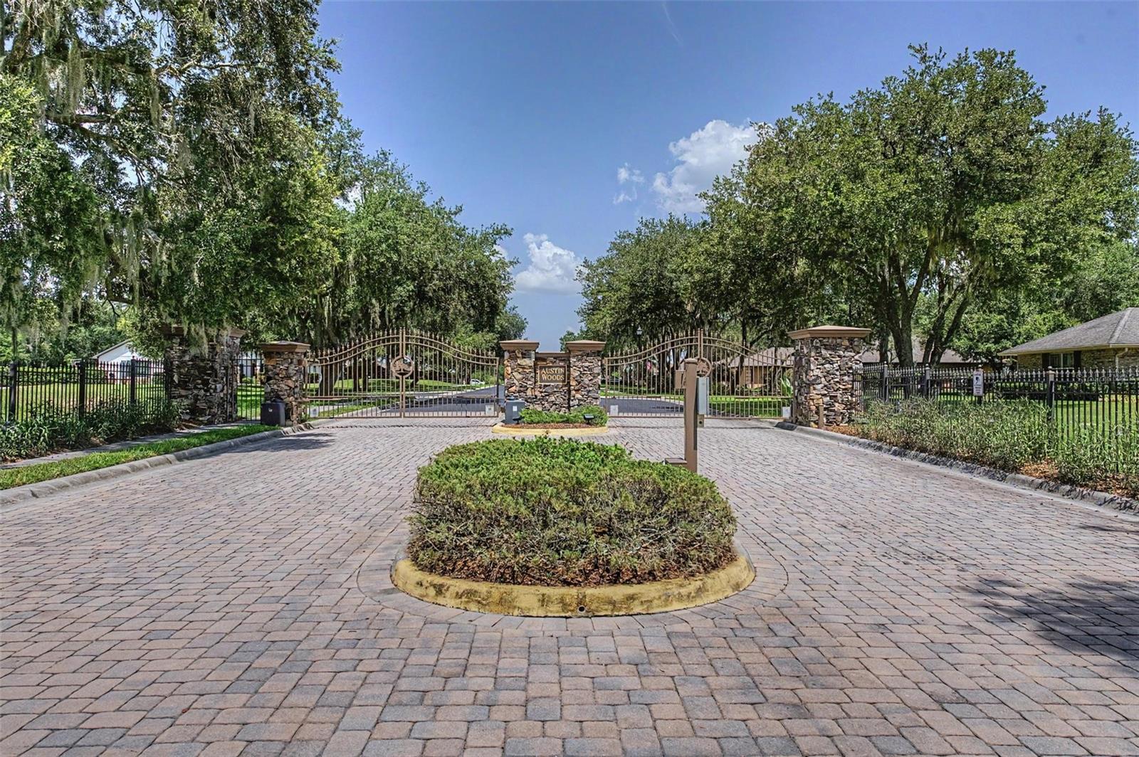 Entrance to the Gated Community of Austin Woods
