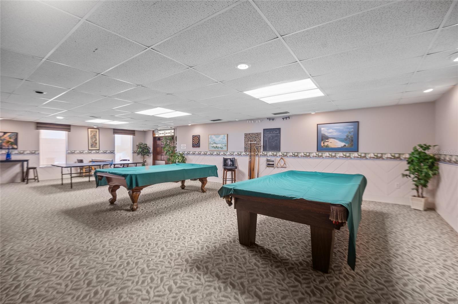 Billiard Room also featurestable tennis and table soccer