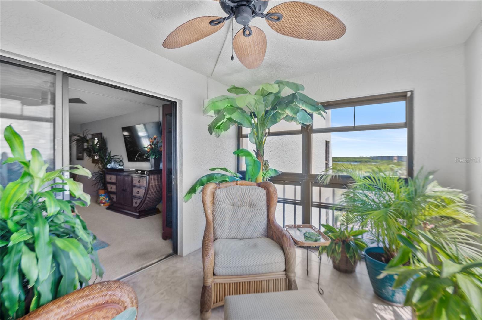 Lanai's northern viewoverlooks the amenities andLong Bayou, connecting LakeSeminole and Boca Ciega Bay