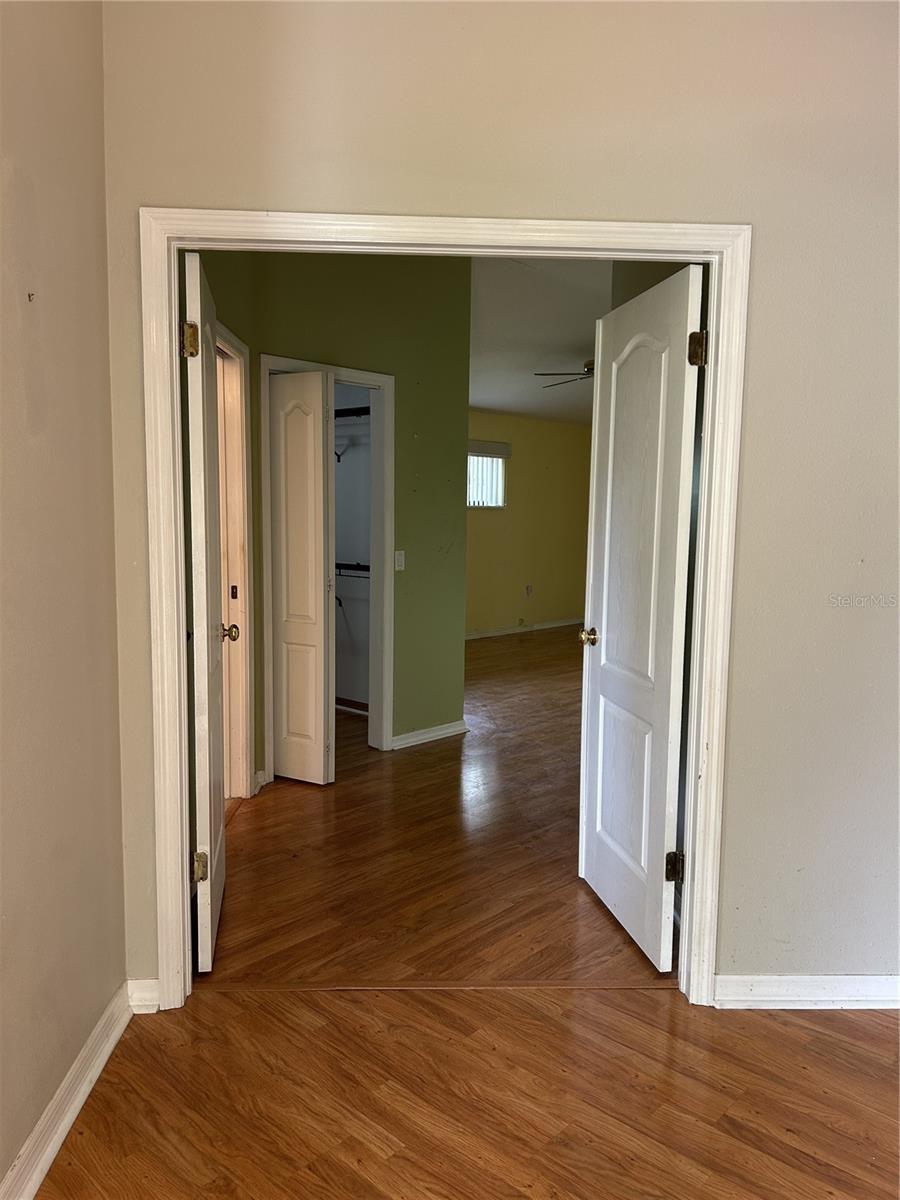 Primary bedroom with french door entrance!