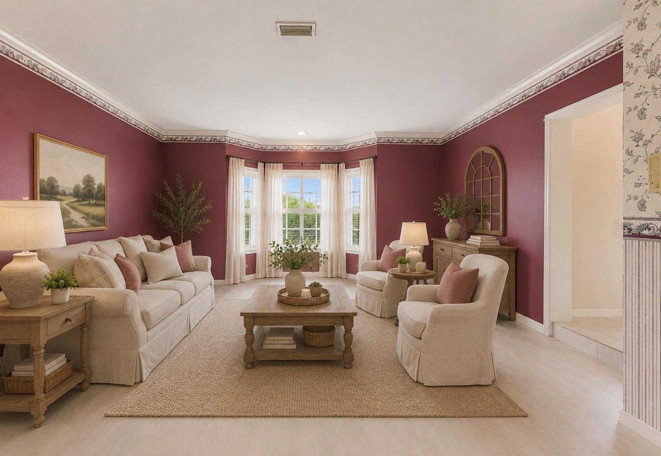 Virtually staged living room