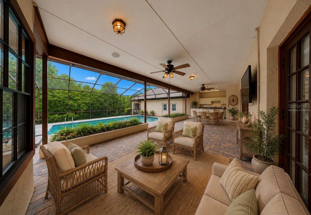 Virtually staged patio