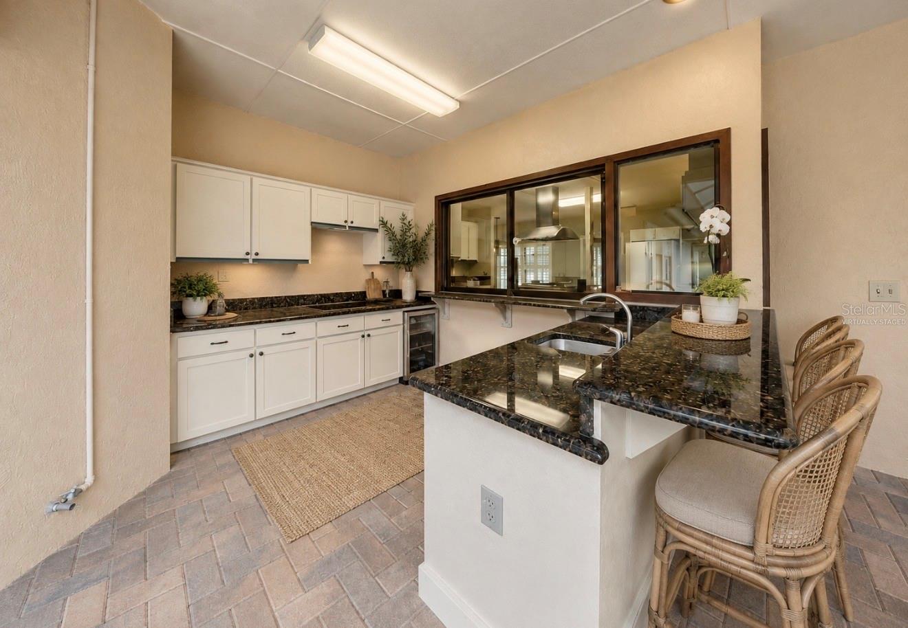 Virtually staged outdoor kitchen