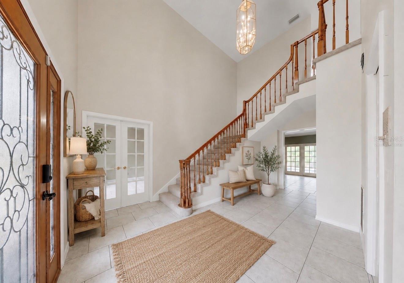 Virtually staged foyer