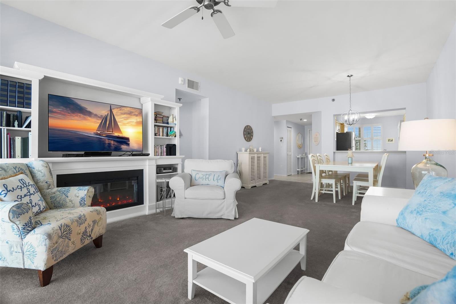 Open comfortable floorplan/ Wall unit included in the sale.