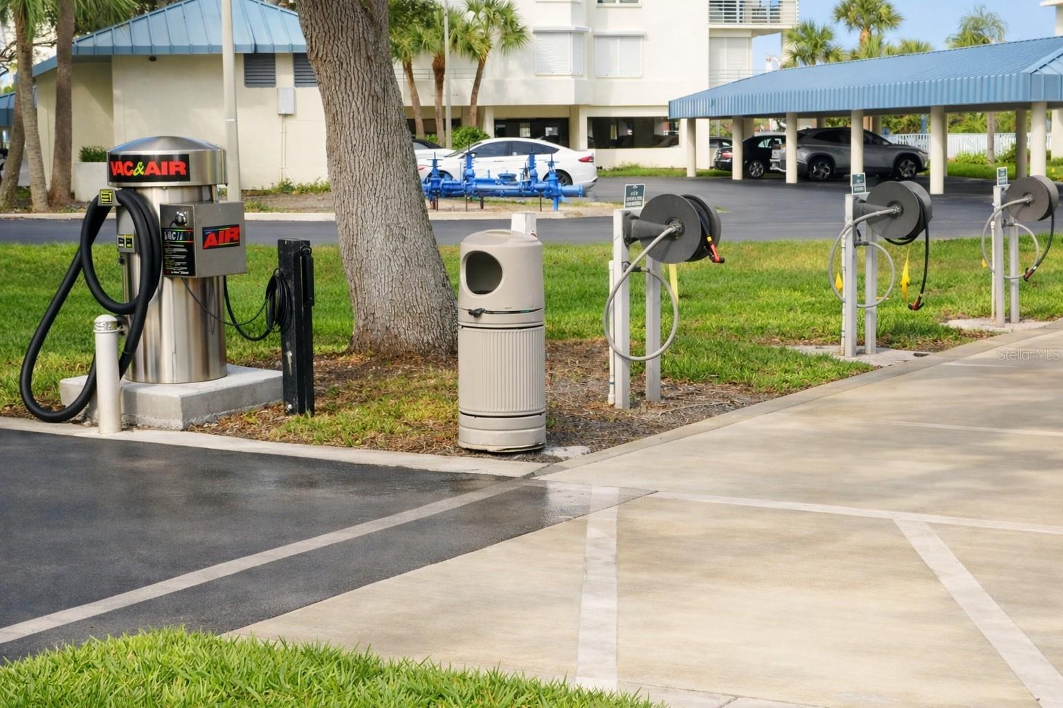 Car wash area.