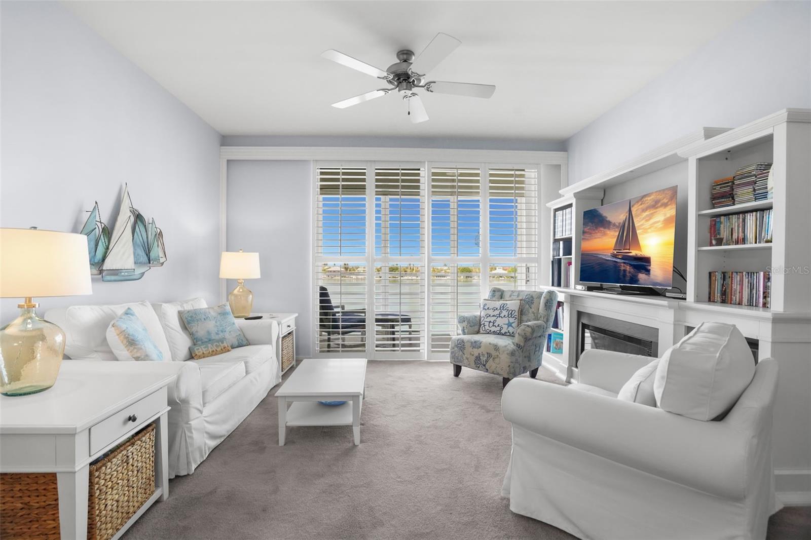 Full size Plantation Shutters. Also, electric balcony storm shutters