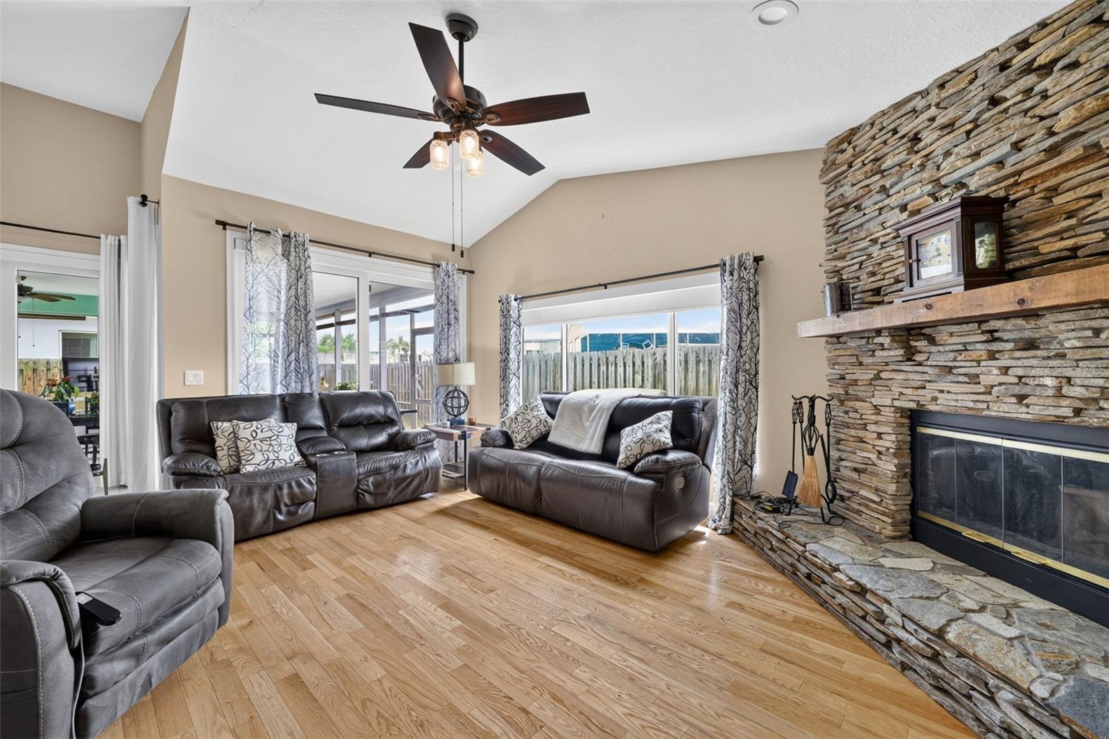 The family room also has a slider leading out to the lanai