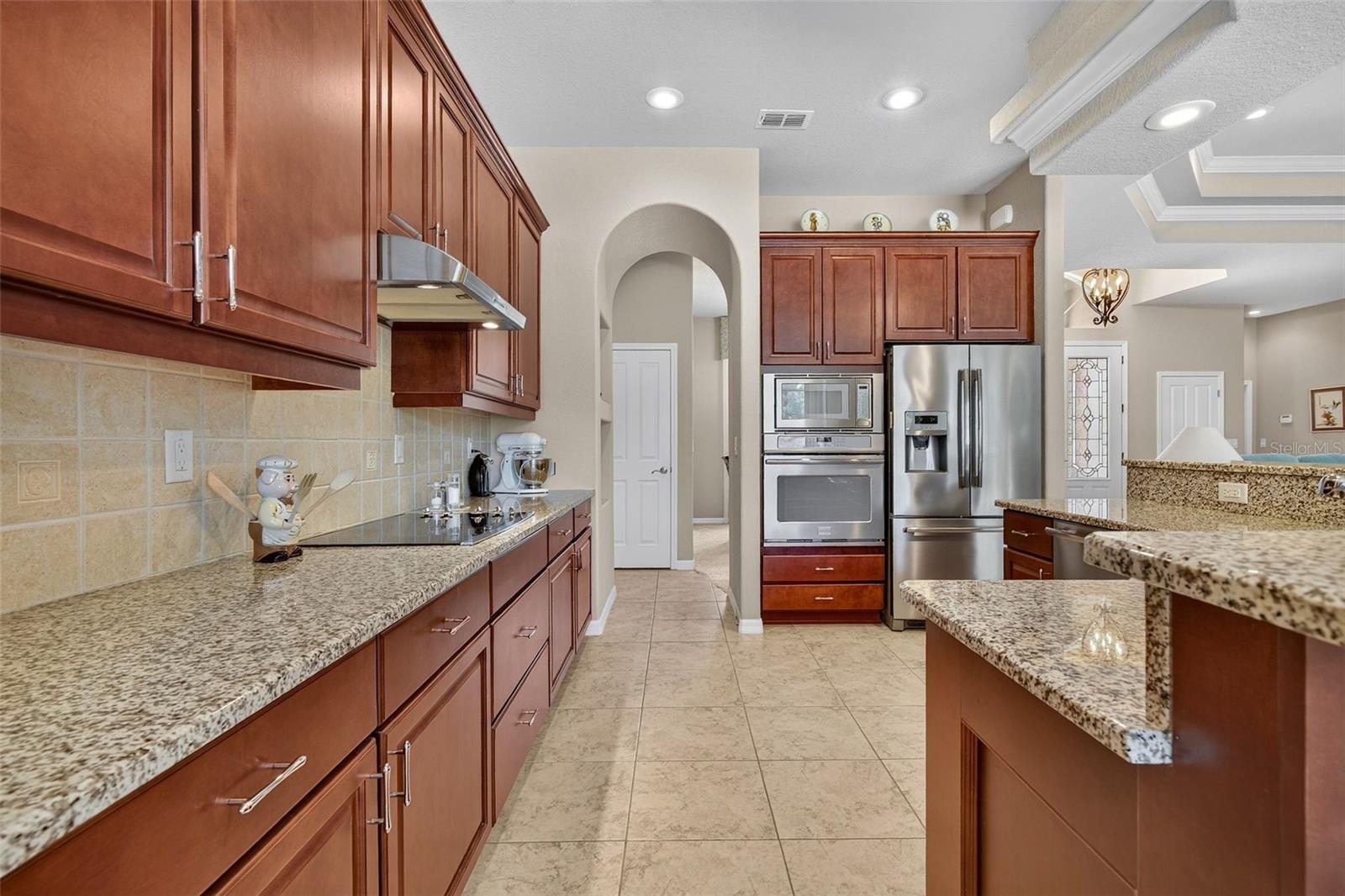 Gourmet kitchen with granite countertops