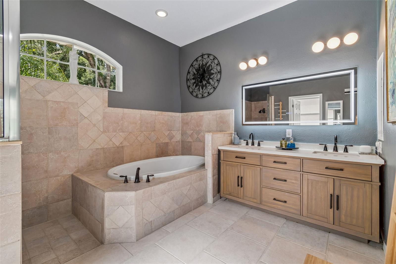 Custom Walk-in/Roll-in Shower and Separate Garden Tub