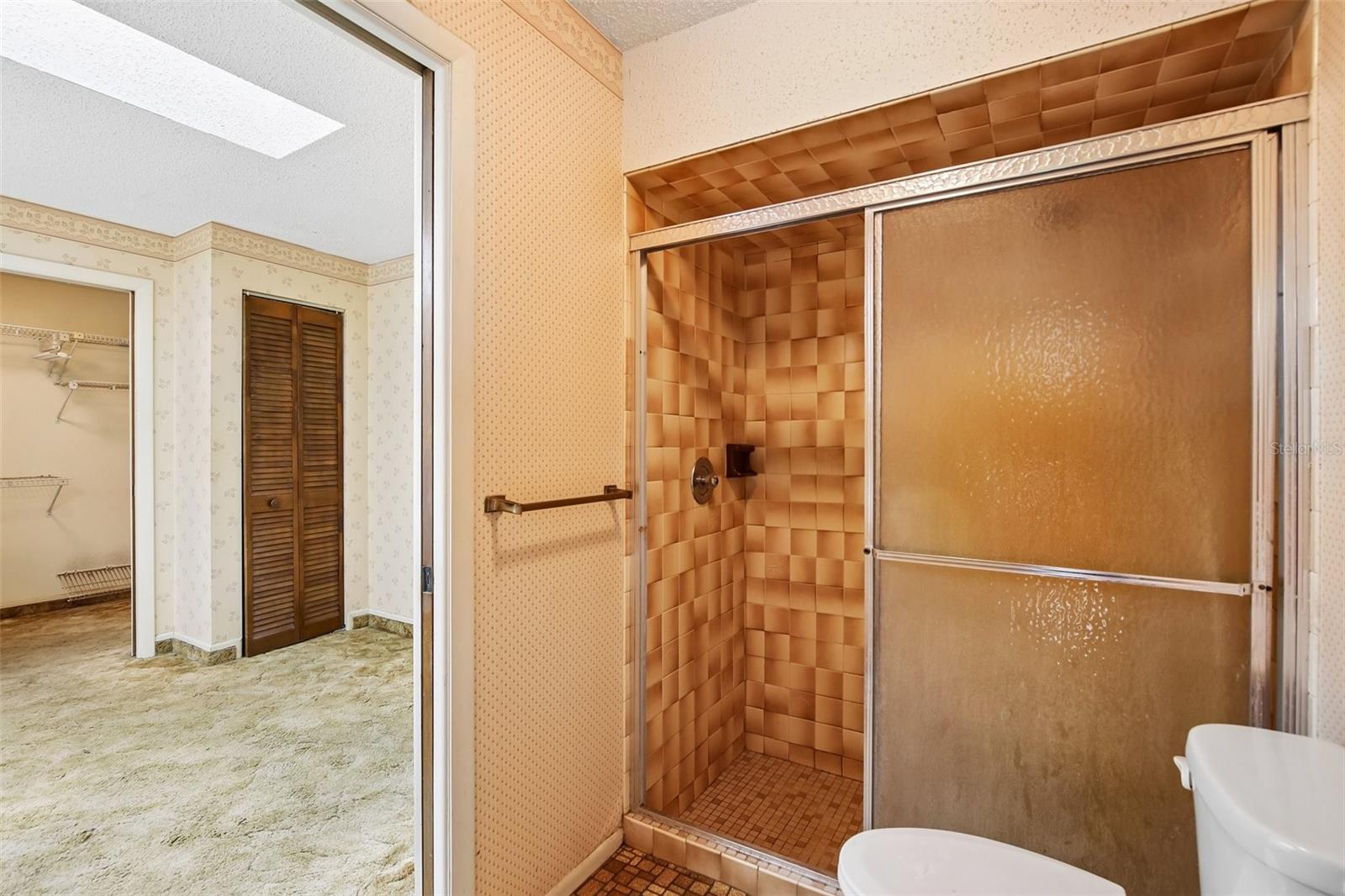 Step-down shower in Master Bath