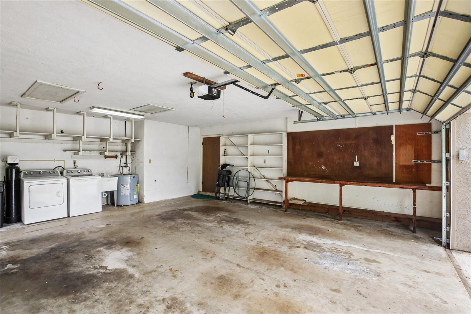 2-car garage with workbench & 2nd water heater