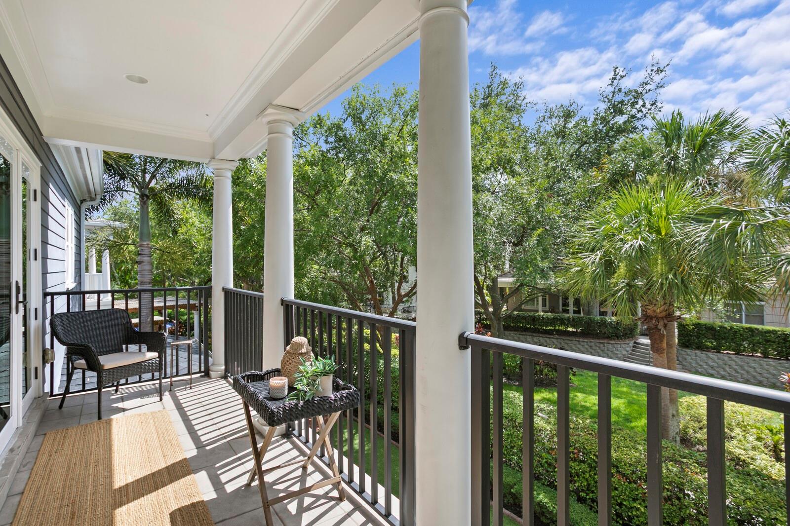 Spacious Master Bedroom Balcony with Greenbelt Views