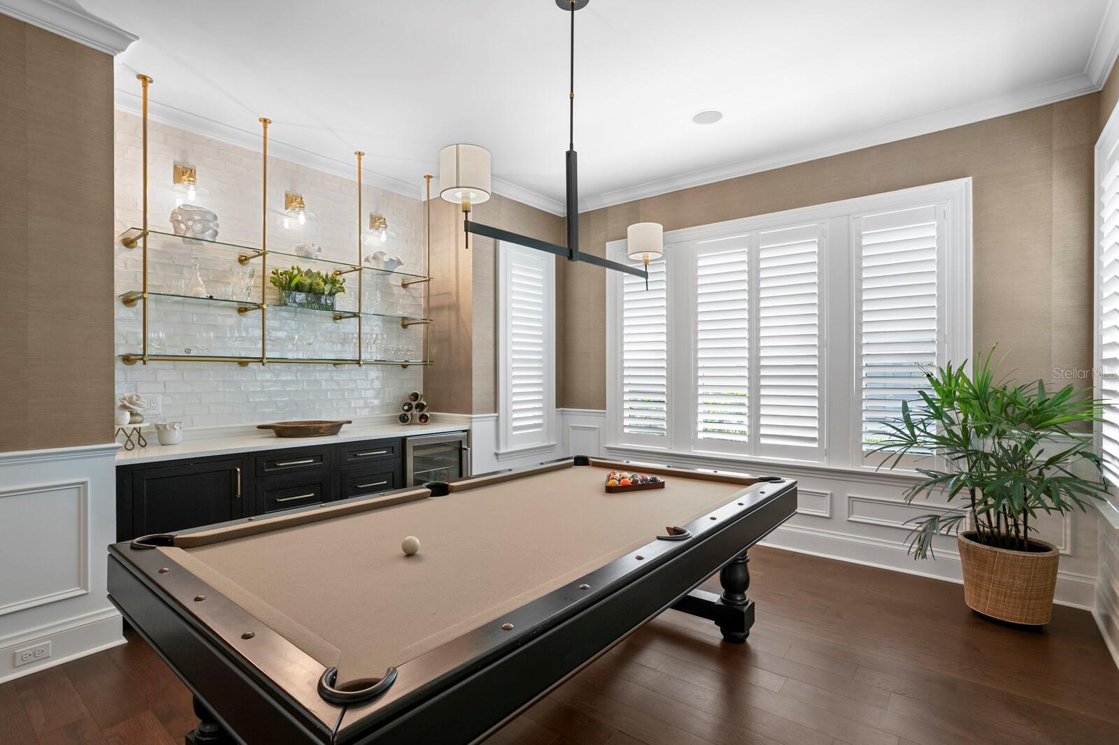Game Room/Dining Room with Built In Serving Center