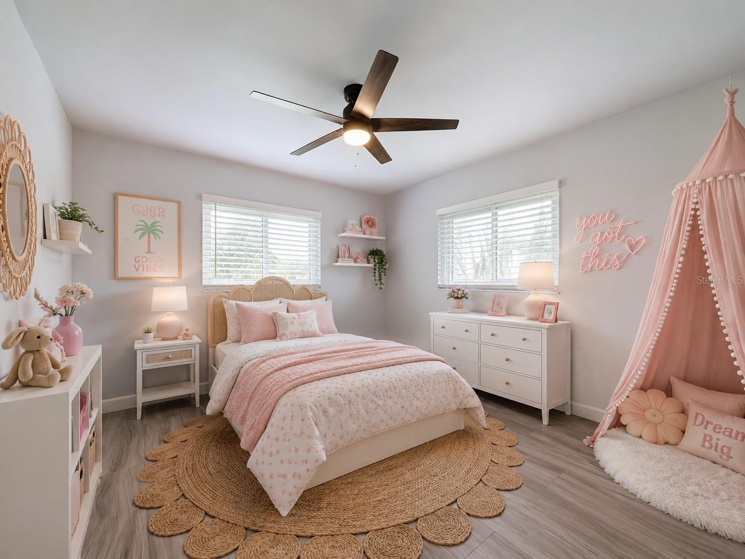 Virtual Staged 2nd bedroom
