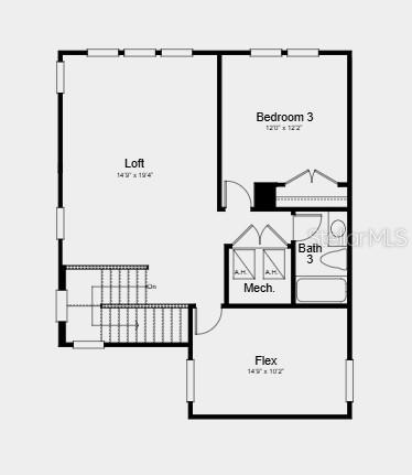 Second Floor Plan - Additional Highlights Include: pull out pot drawers in the kitchen, glass front cabinets, quartz countertops, and 8' interior doors