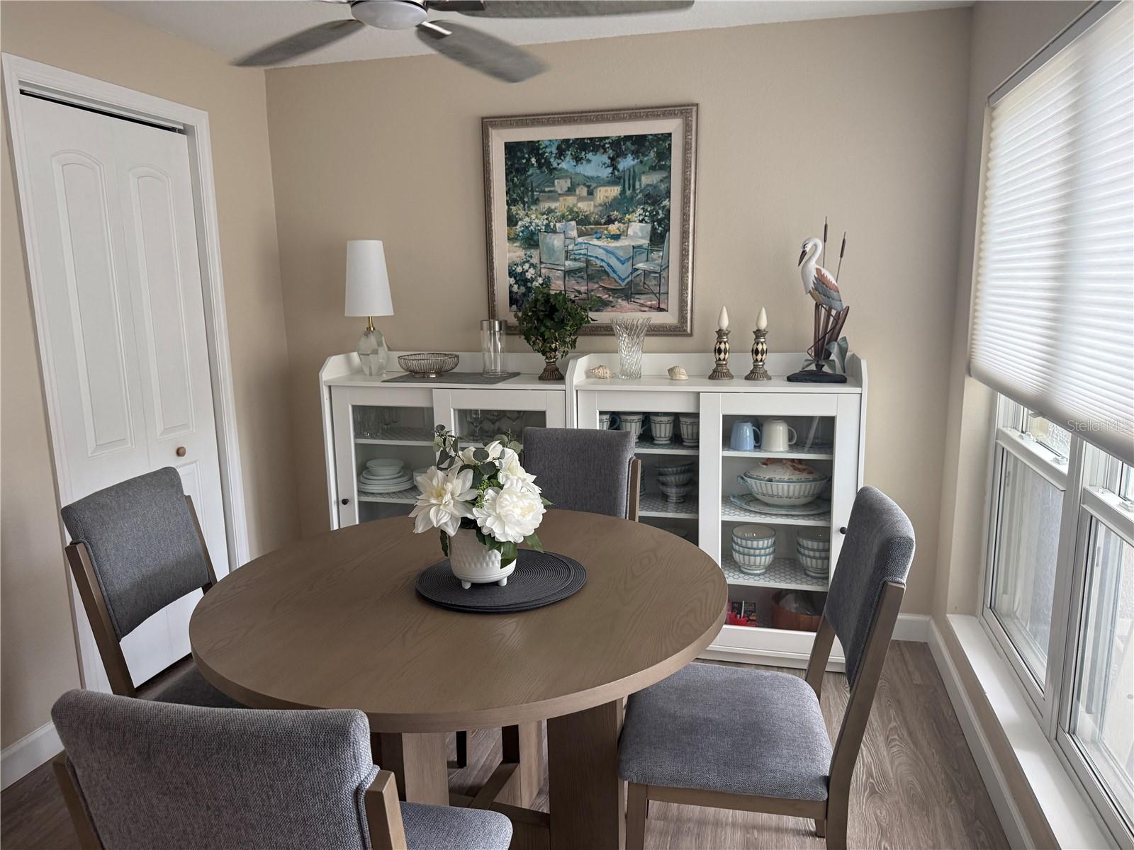 Dining room filled with natural light