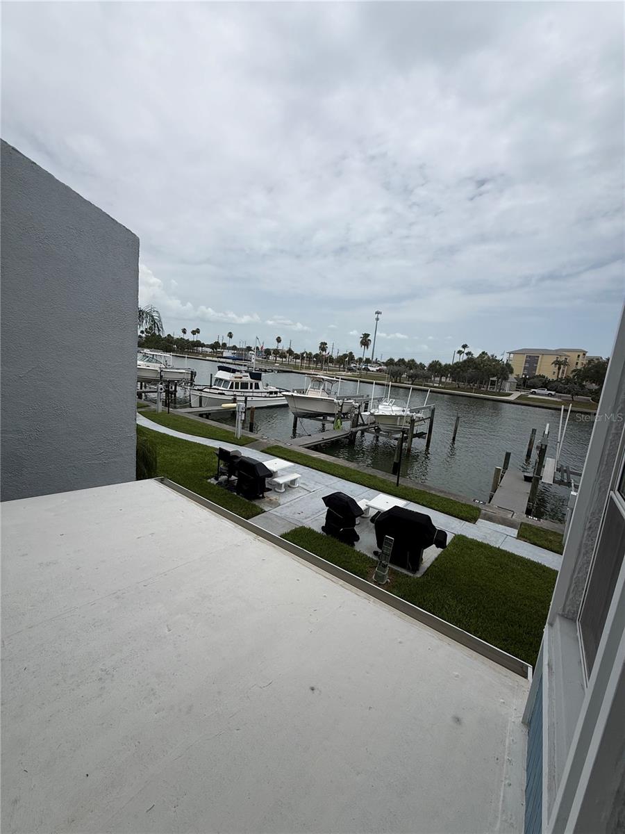 View of slip and grill from patio