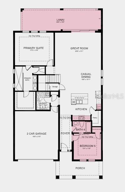 Floor 1 - Additional Highlights Include: gourmet kitchen, main floor secondary bedroom and full bathroom, extended covered lanai with an outdoor kitchen rough-in, 8' interior doors, pocket sliding glass door in the great room, and pre-plumbed for a future laundry room sink