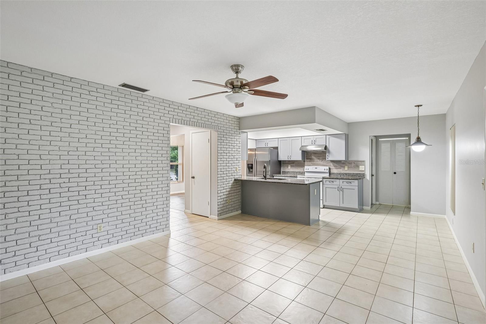 Living room into Kitchen