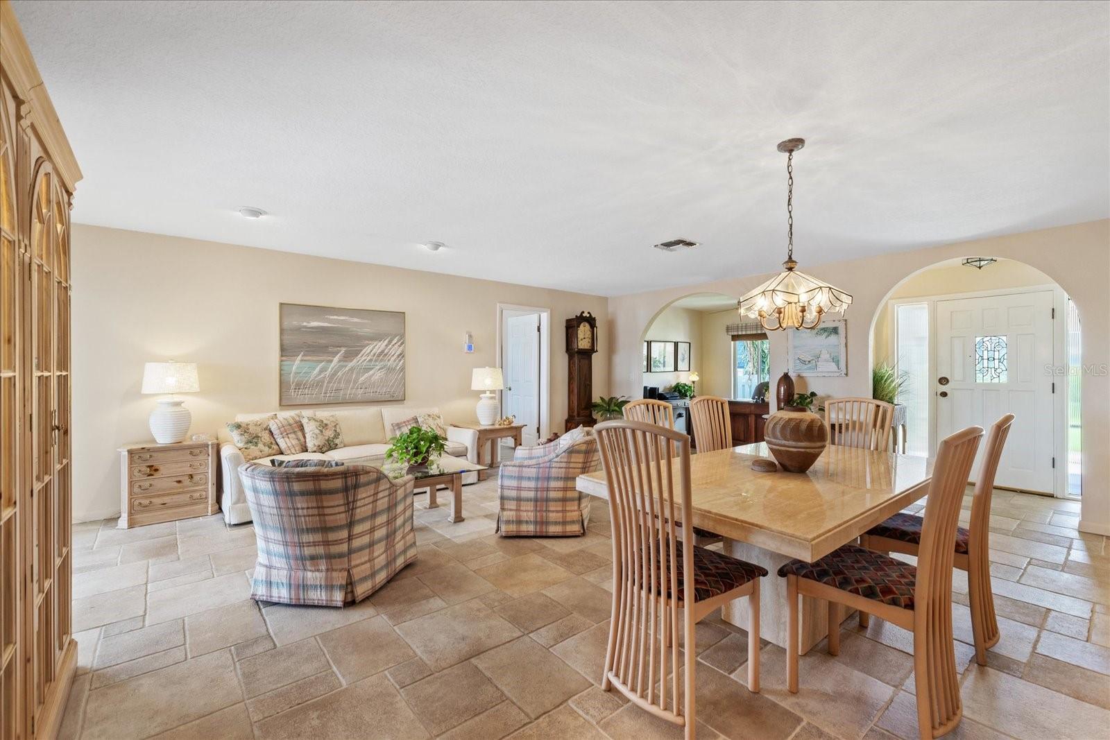Living room and dining room