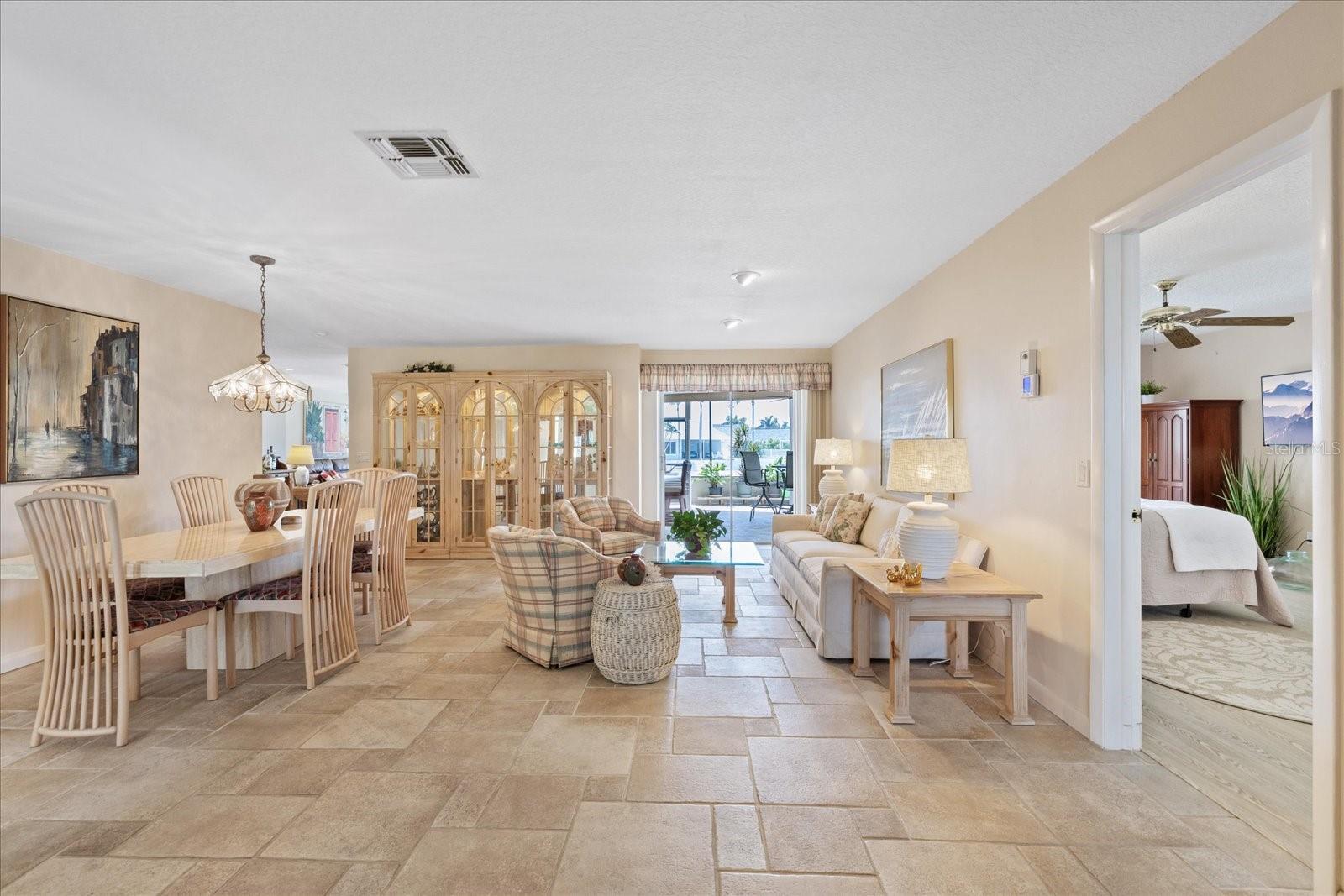 Living room and dining