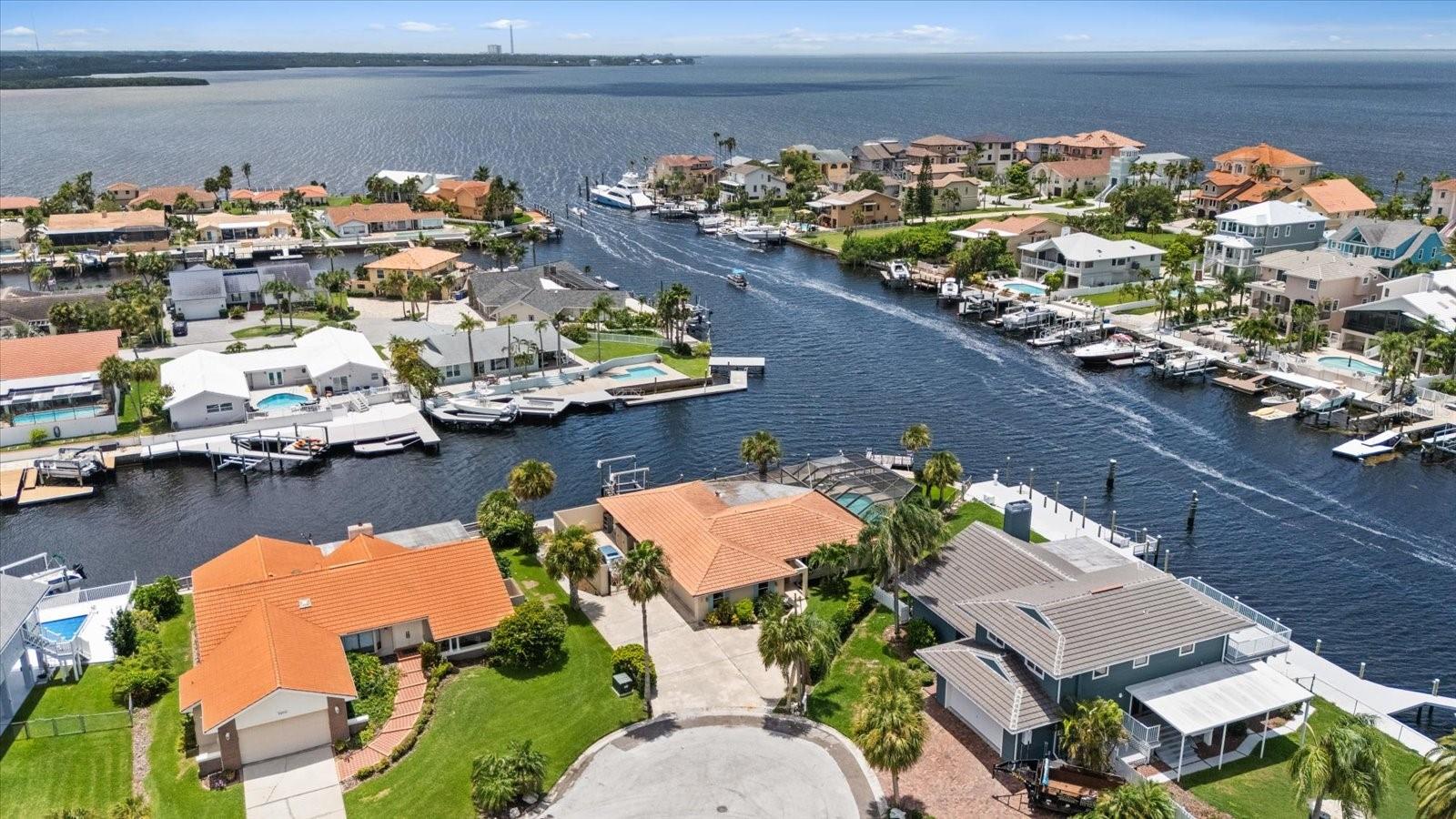 Aerial view with open gulf water view