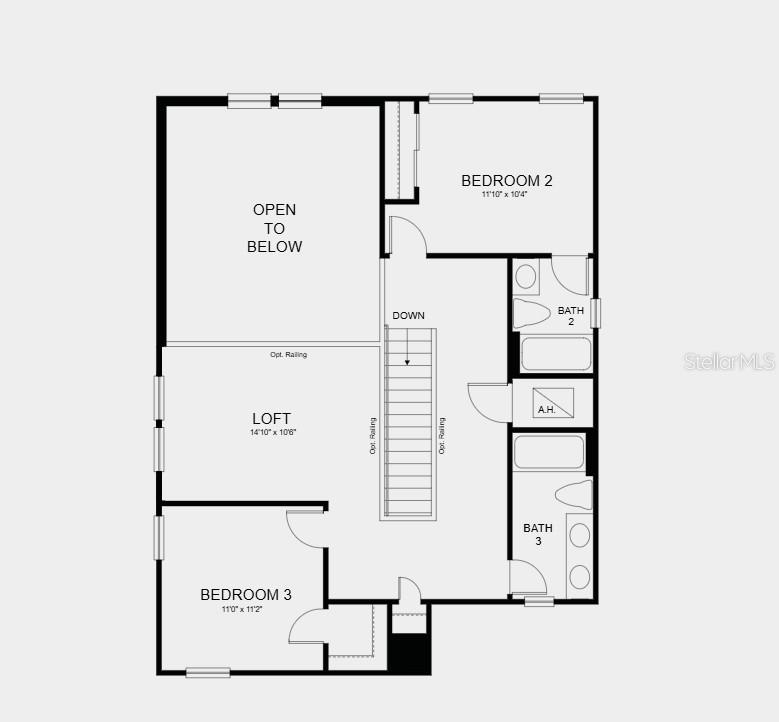 Second Floor Plan - Additional highlights include: 8' interior doors, laundry appliance package included, and covered lanai